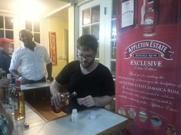 Pouring rum at Appleton Estate, Negril, Jamaica