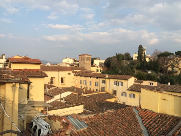 Rooftop and landscape views from the roof of our hotel, Florence, Italy
