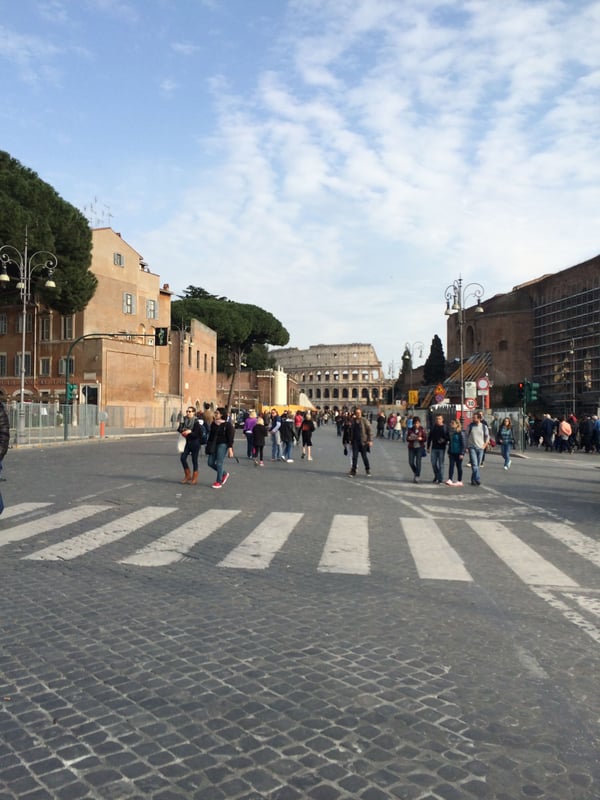 Colosseum in the distance, Rome, Italy