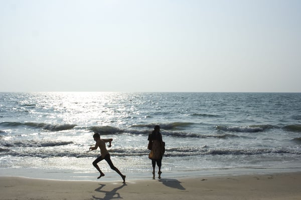 Running at the beach along the Arabian sea, Ernakulam, Kerala, India