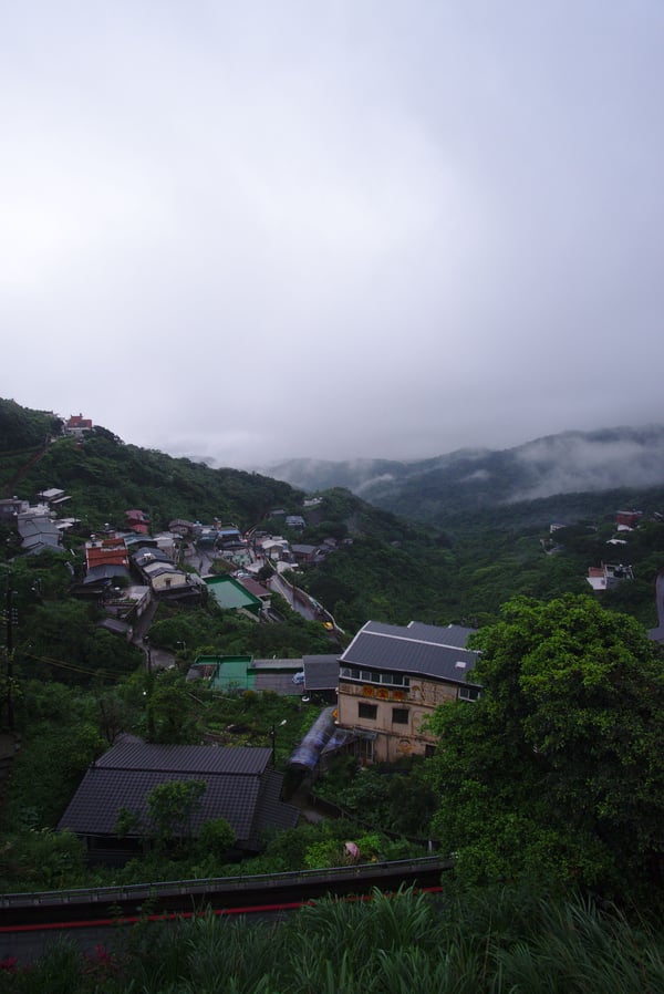 Foggy landscape views, Jiufen, Taiwan