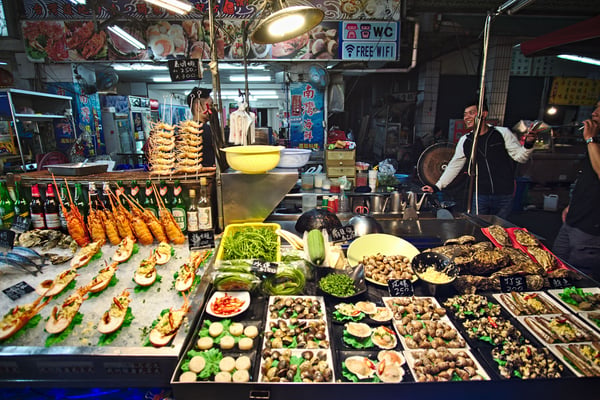 Vendor at Liuhe Night Market, Kaosiung, Taiwan