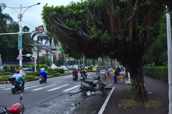 Exploring Taipei – walking from the National Palace Museum to our hotel. Taipei, Taiwan