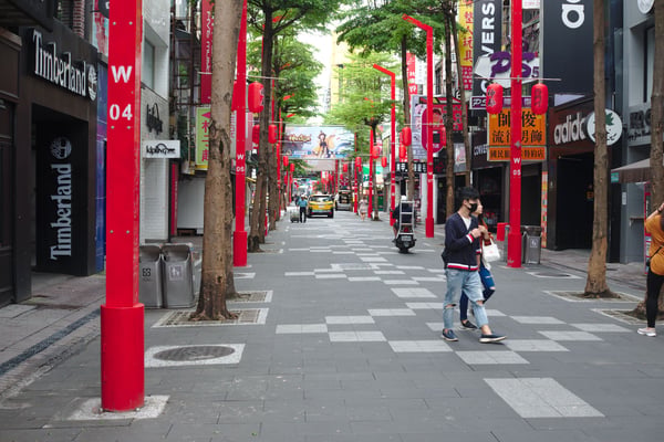 Shopping district street views, Taipei, Taiwan