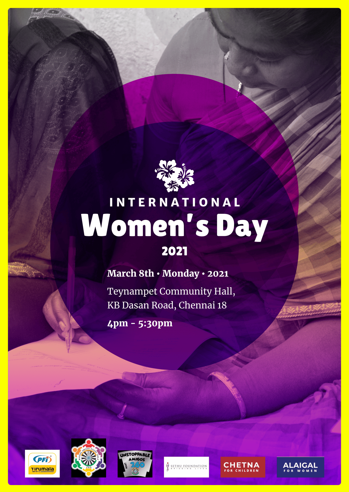 A3 poster v2 - International Women's Day, 2021 Chennai, India