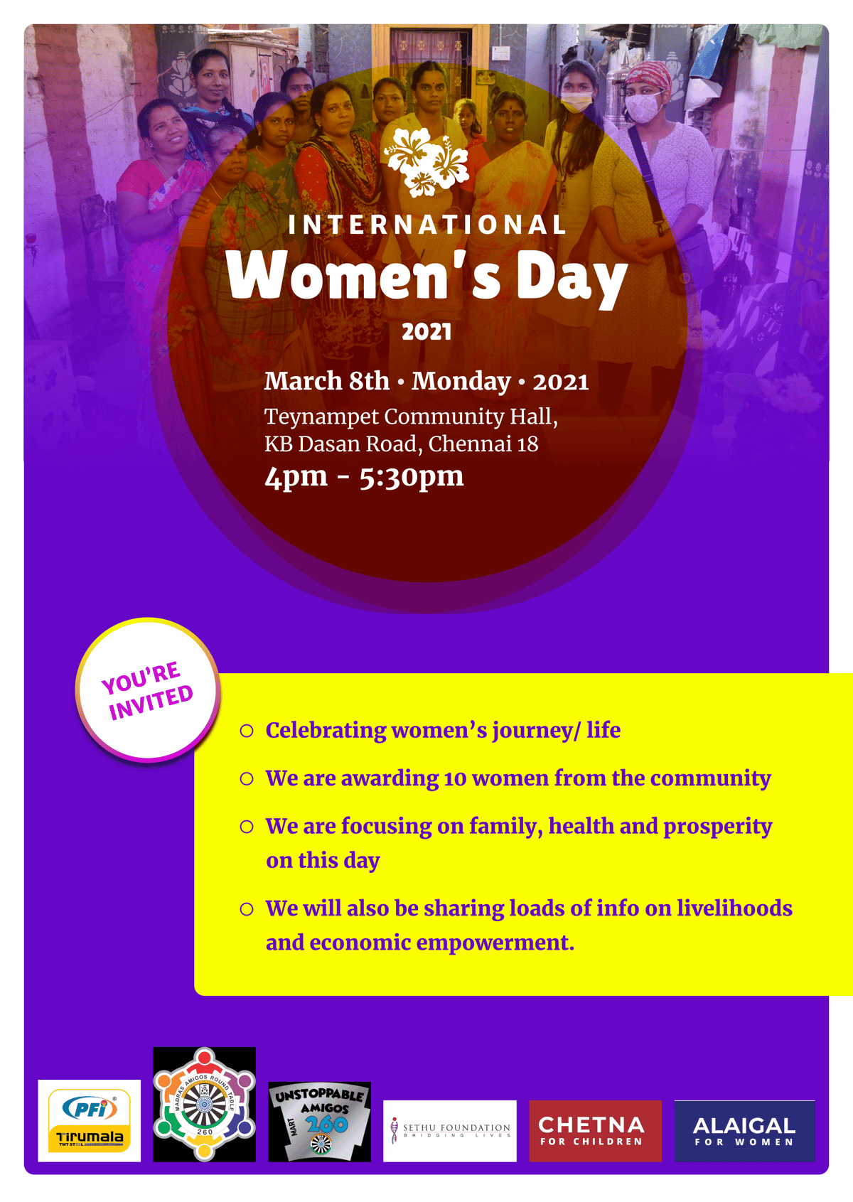 A4 poster v2 - International Women's Day, 2021 Chennai, India