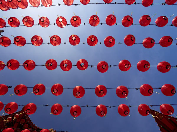 Thean Hou Temple, lanterns and the sky, Kuala Lumpur, Malaysia
