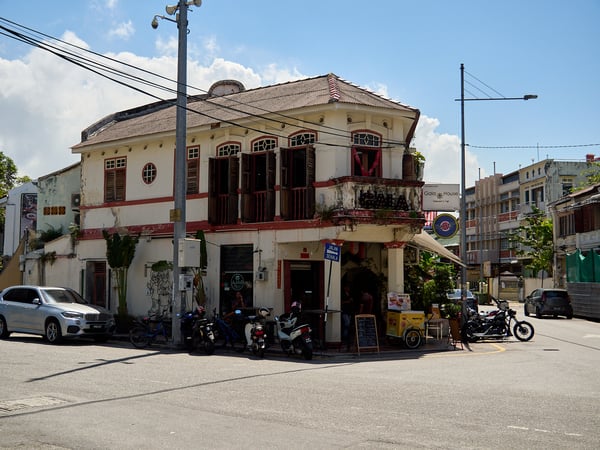 Street corner store different angle, Penang, Malaysia