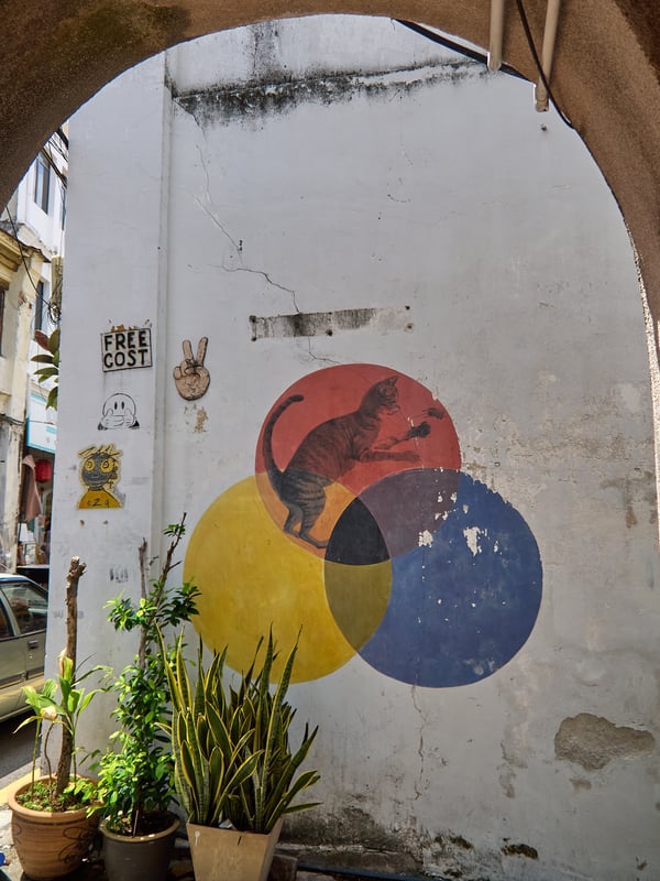 Street art cat bubbles, Penang, Malaysia