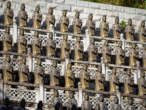Temple details, buddahs, Kek Lok Si Temple, Penang, Malaysia