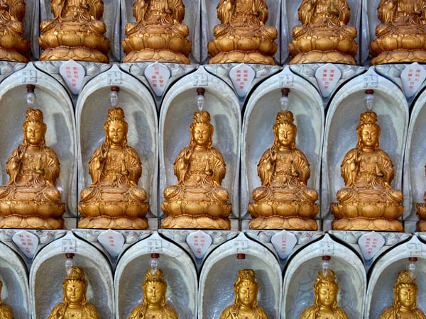 Temple details, buddahs interior architecture, Kek Lok Si Temple, Penang, Malaysia