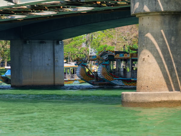 Dragon boat tour along the Perfume river, Hue, Vietnam