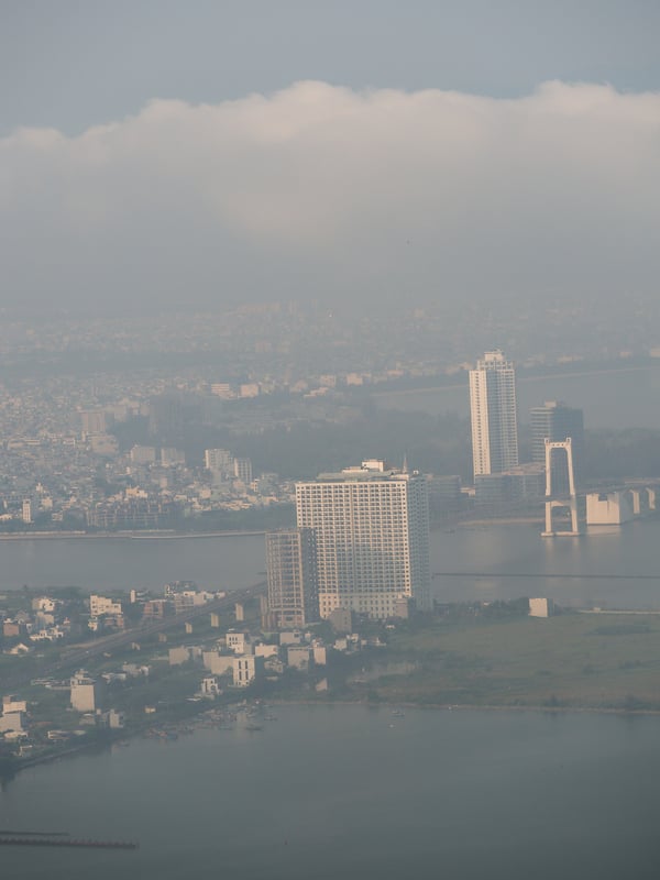 City views from high up in the hills, Da Nang, Vietnam
