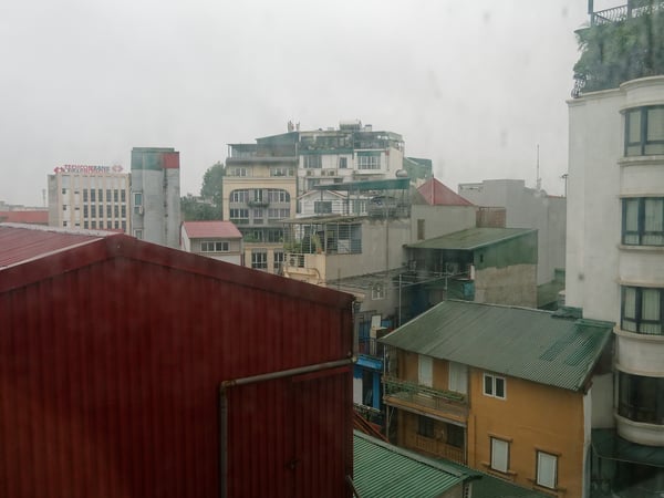 The view from our hotel room in Ha Noi, Vietnam