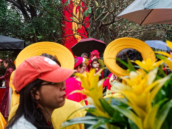 Tết celebration at the pagoda on Hoàn Kiếm Lake, Ha Noi, Vietnam