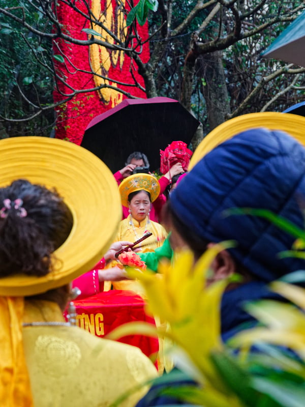Tết celebration at the pagoda on Hoàn Kiếm Lake, Ha Noi, Vietnam