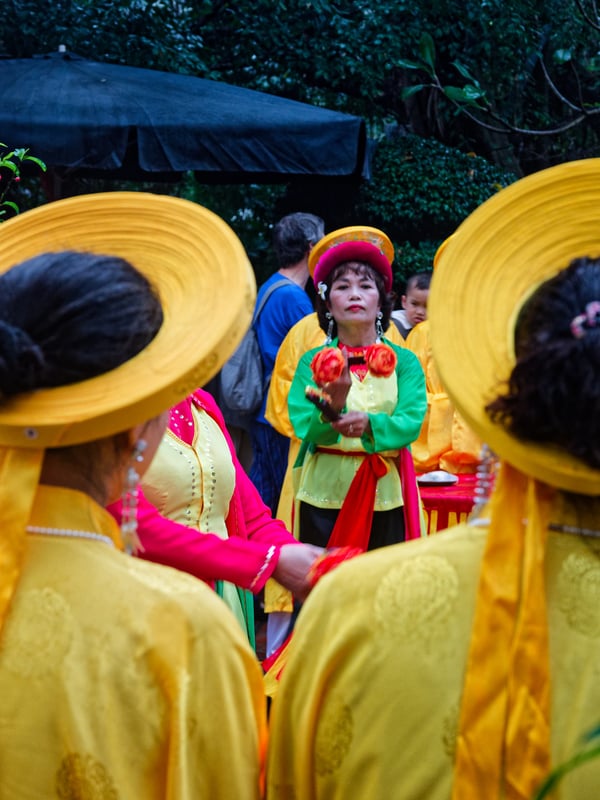 Tết celebration at the pagoda on Hoàn Kiếm Lake, Ha Noi, Vietnam