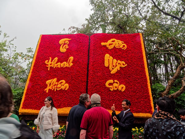 Tết celebration at the pagoda on Hoàn Kiếm Lake, Ha Noi, Vietnam