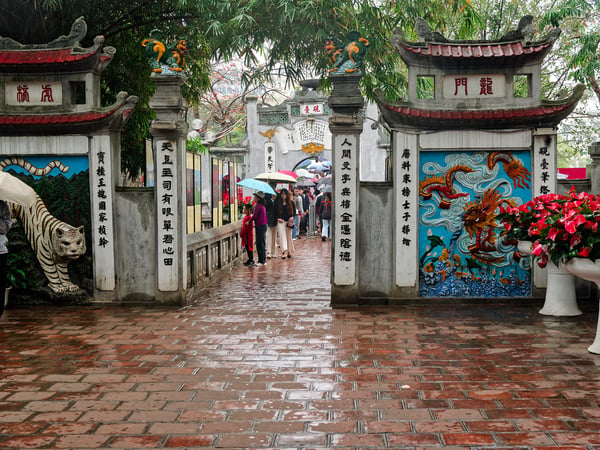 Tết celebration at the pagoda on Hoàn Kiếm Lake, Ha Noi, Vietnam