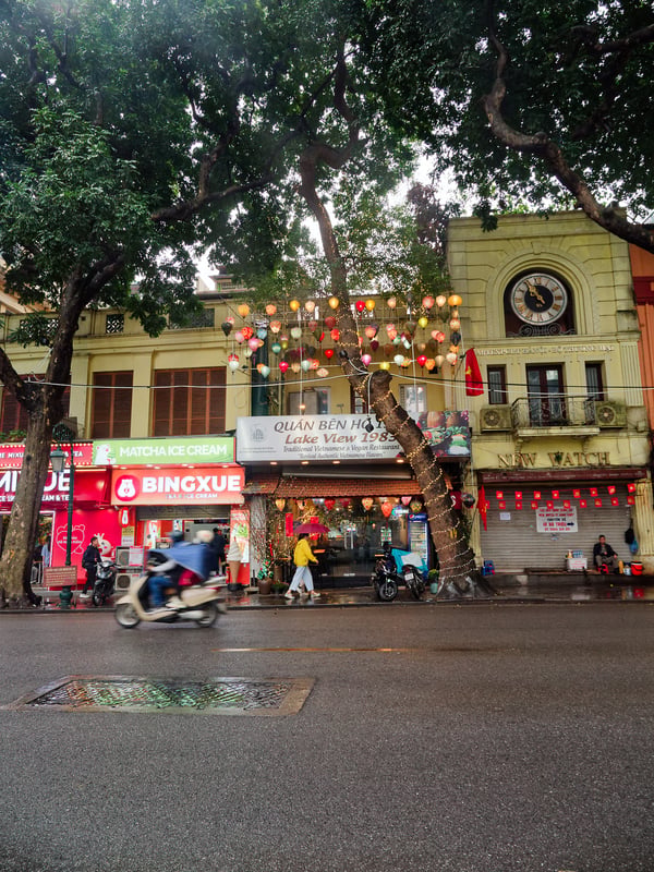 Across the street views around Hoàn Kiếm Lake, Ha Noi, Vietnam