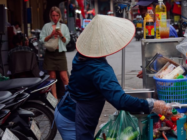Street views walking around Ha Noi, Vietnam