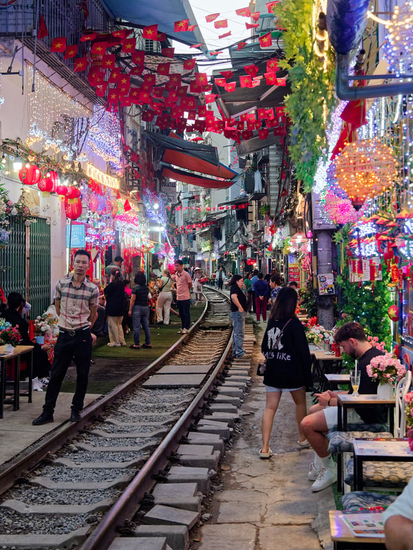 Train street Ha Noi, Vietnam