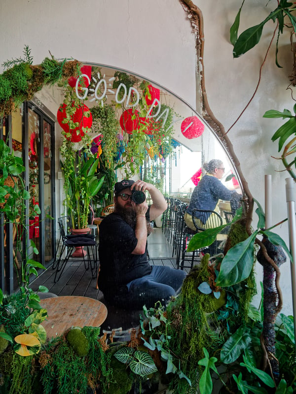 Reflections from the cafe apartments, Ho Chi Min City, Vietnam