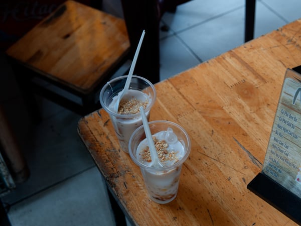 Grilled Banana Tea at Chè Chuối Nướng Nam Bộ, Ho Chi Min City, Vietnam