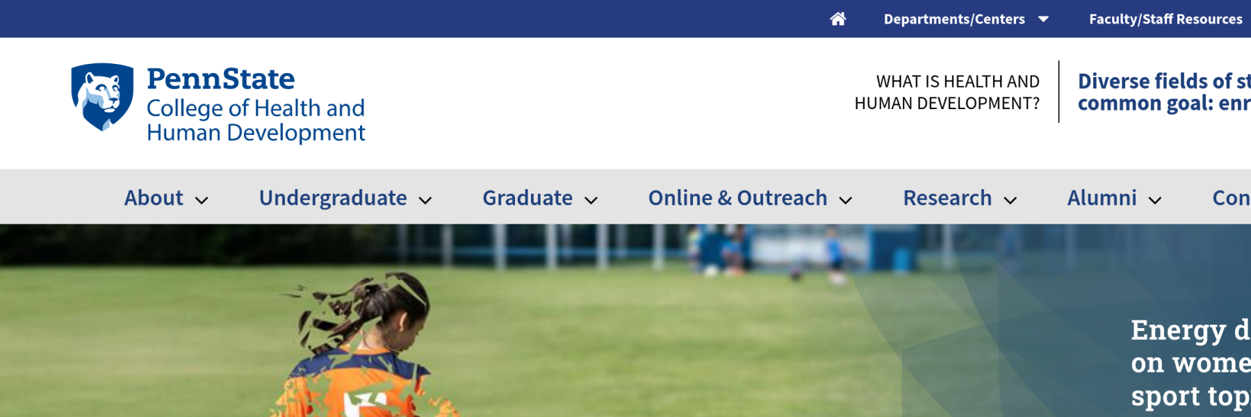 Penn State website screenshot