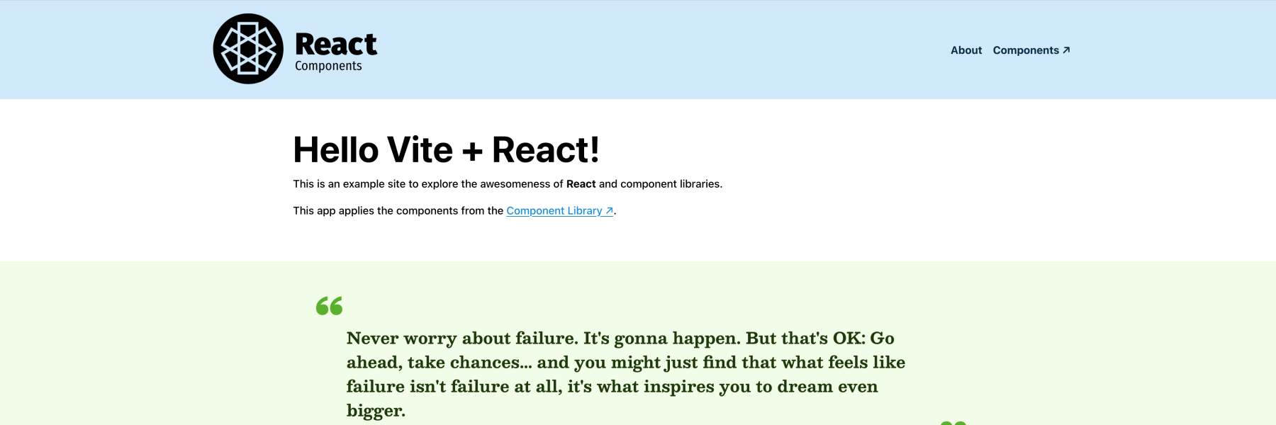 React Components website screenshot